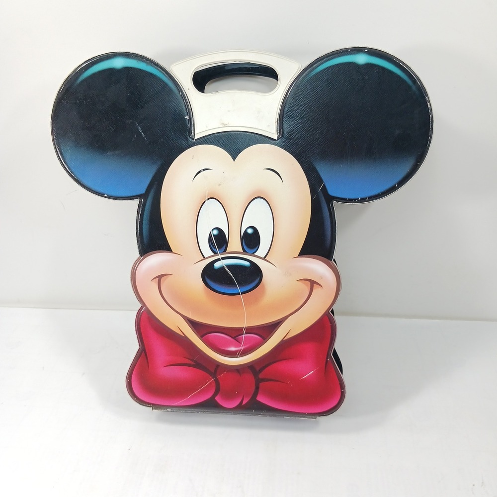 Vintage Mickey Mouse Cassette Tape Case with 6 Disney Sesame Street Blue's Clues
